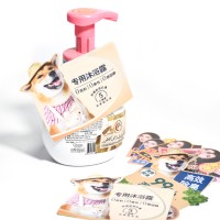Local adhesive labels for cosmetic bottles